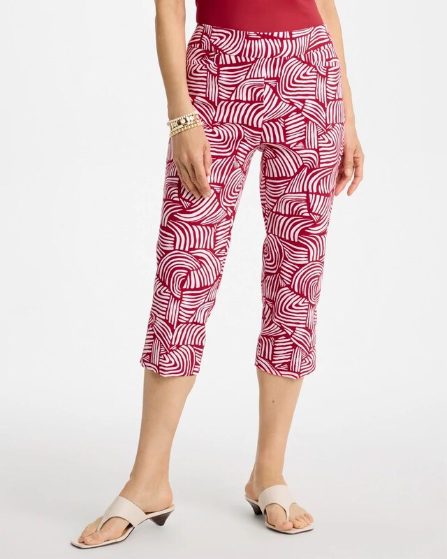 Brigitte Slim Geo Pull-On Capri Pant
